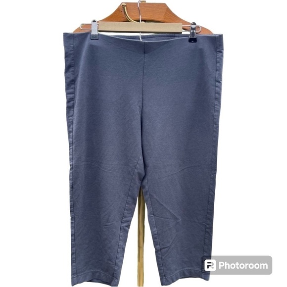 J. Jill Pants - J JILL ~ Pure Jill Grey Pima Cotton Spandex Slim-Leg Cropped Lounge Pant